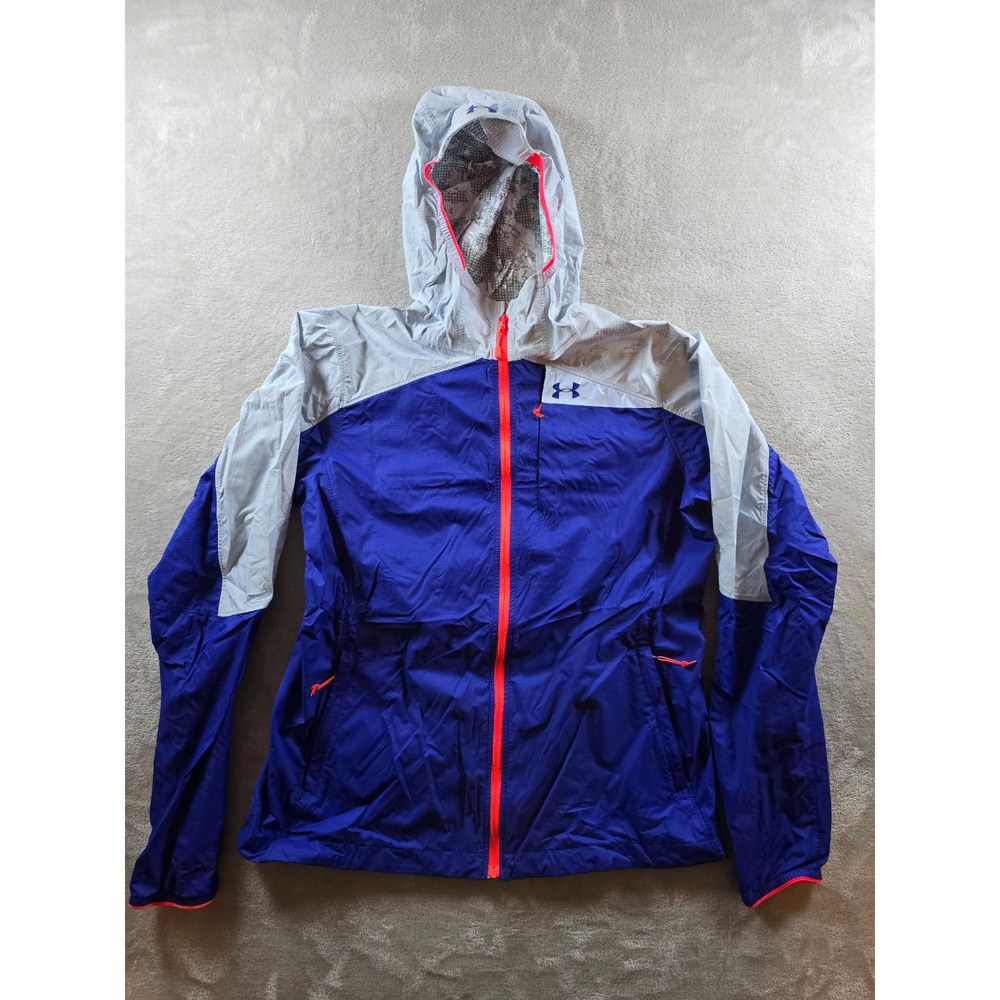 Under‎ Armour Fitted Storm Hybrid Rain Jacket Womens M Full Zip Hooded Nylon